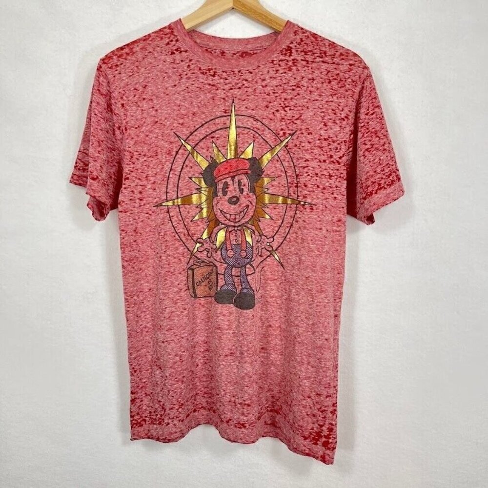 Disney Parks Retro T-Shirt California Or Bust Mickey Burnout Compass Unisex M
